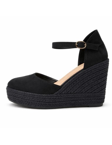 Espadrilles femme lisse le noir W-AMELIA-BLACK