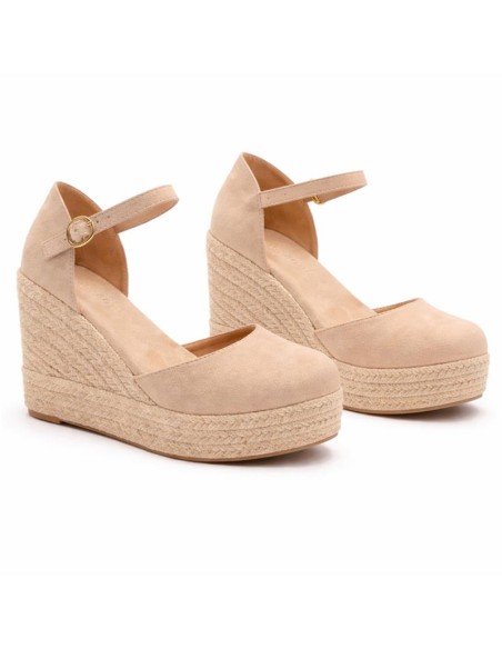 Espadrilles femme lisse beige W-AMELIA-IVORY