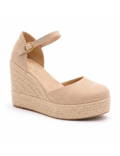 Beige solid color espadrilles for women 2