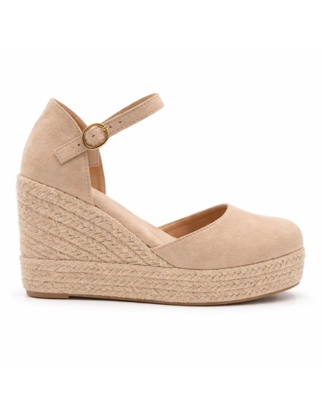 Beige solid color espadrilles for women