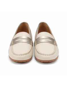 White leather women's moccasins 2