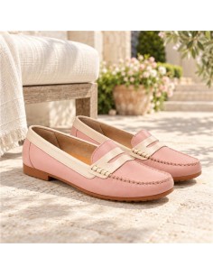 femmes mocassins de peau rose W-DANESA-ROSA