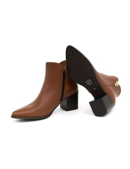 bottines femme lisse marron W-ELIN-MARRON