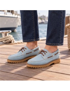 Blue suede Womens boat shoes