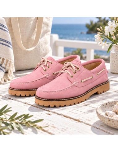 Chaussures bateau femme suède rose W-NALENA-ROSA
