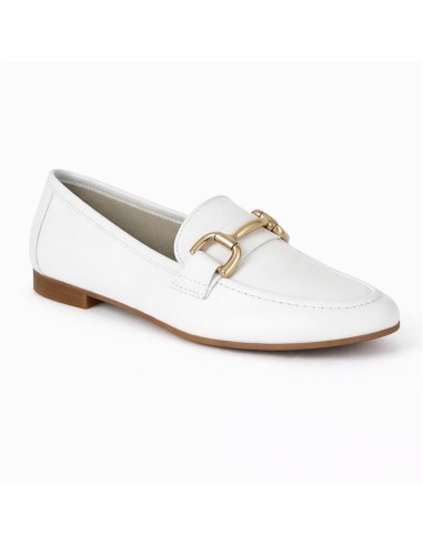 femmes mocassins de peau blanc W-PEMUNA-WHITE