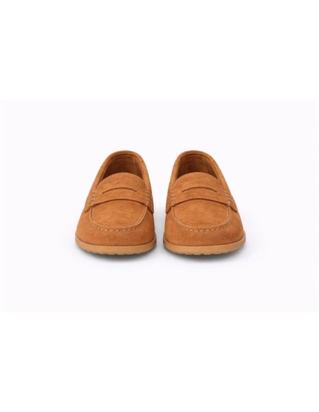 Brown suede women's moccasins