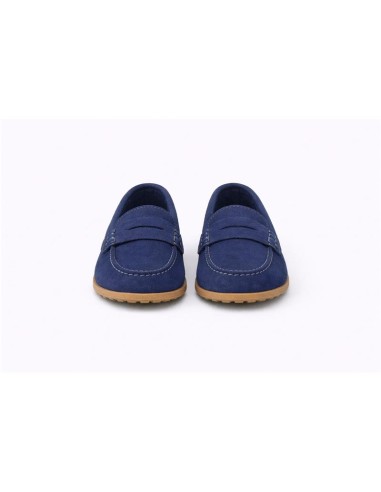 Mocasines de mujer de ante con antifaz color azul