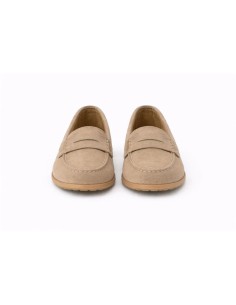 Beige suede women's moccasins 2