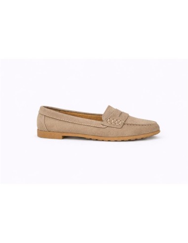 femmes mocassins suède beige W-SANUCA-TAUPE