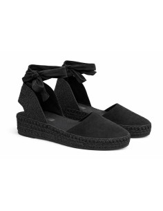 Black solid color espadrilles for women