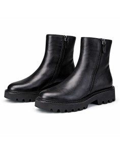 Botines de mujer de piel acabado a mano color negro 2