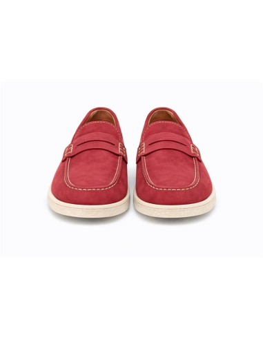 Mocasín de ante con antifaz color burdeos