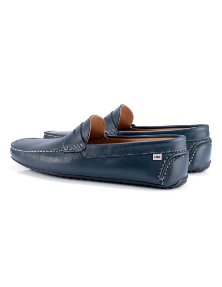Mocassin de peau bleu EDOL-NAVY