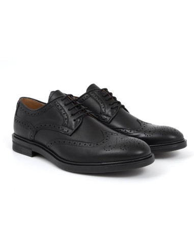 Black leather derby