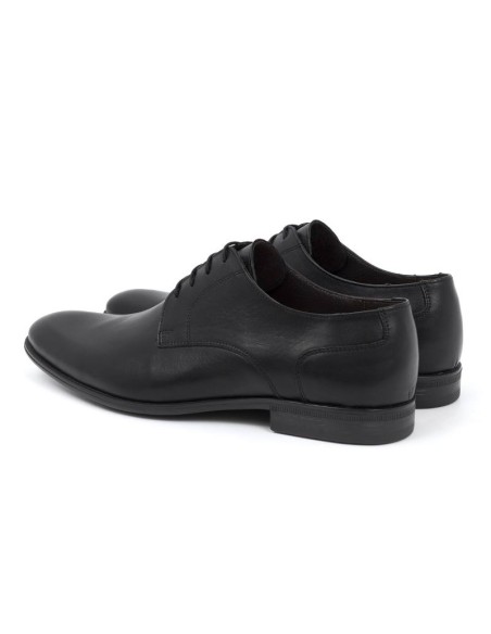 Black leather derby