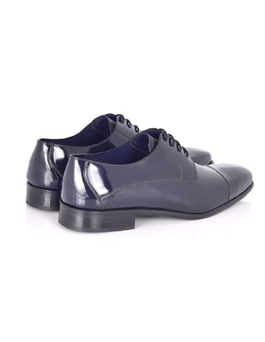 Derby de peau bleu PAKEL-NAVY
