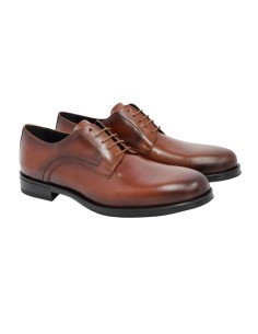 Derby de piel liso color cuero 2