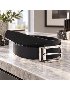 Black leather belt