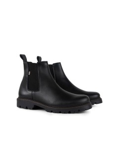 Black leather chelsea boots