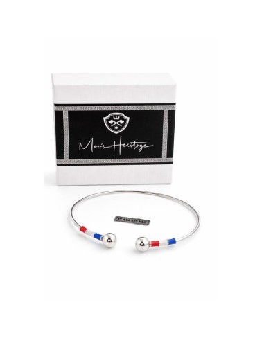 Brazalete de plata acabado a mano color plata
