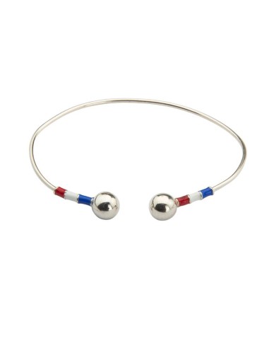 Brazalete de plata acabado a mano color plata