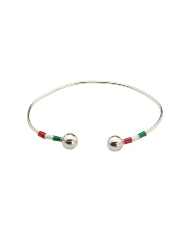 Brazalete de plata acabado a mano color plata