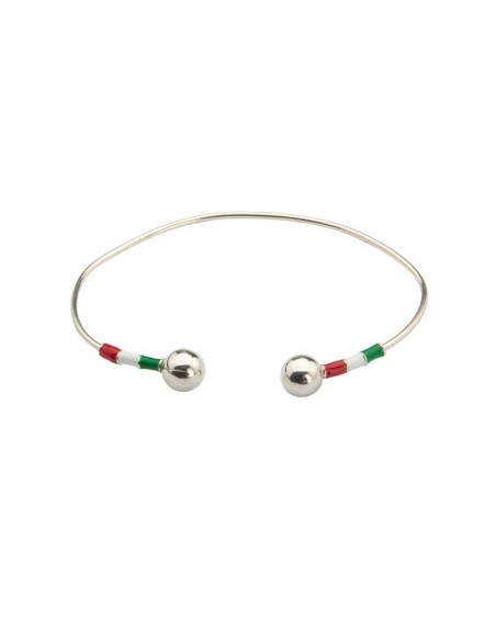 Brazalete de plata acabado a mano color plata