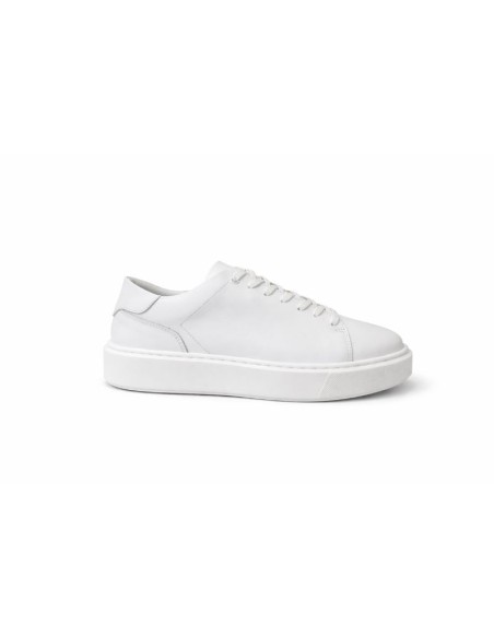 Sneakers de piel liso color blanco