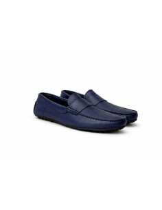 Mocassin de peau bleu MOCBASKET-MARINO