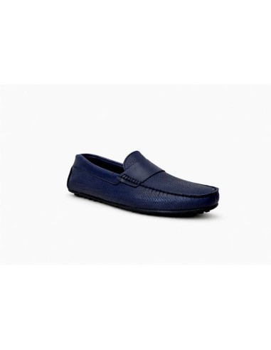Mocasín de piel con antifaz color azul