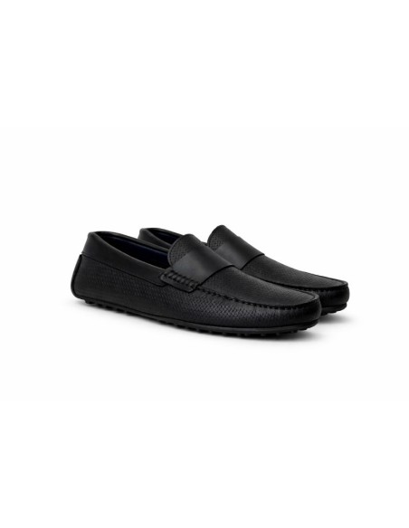 Black leather moccasin