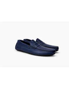 Mocasín de piel con antifaz color azul