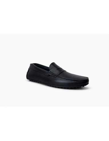 Black leather moccasin