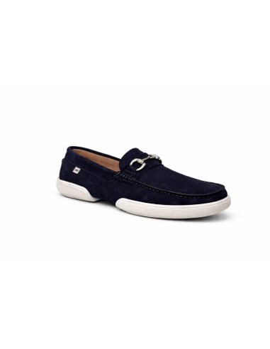 Blue suede moccasin