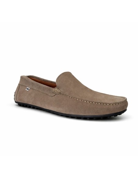 Mocasín de ante liso color beige