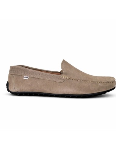 Mocasín de ante liso color beige