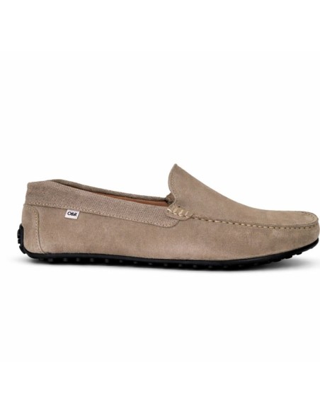 Mocasín de ante liso color beige