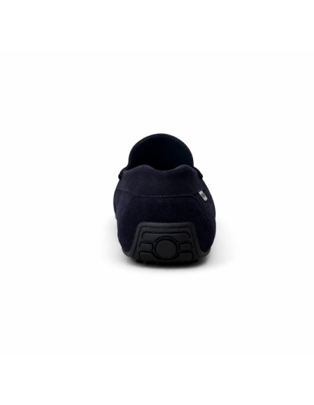 Blue leather moccasin