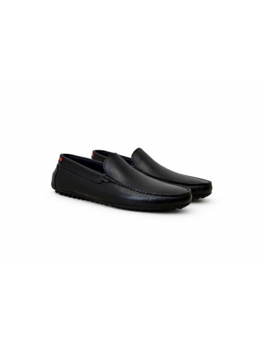 Black leather moccasin