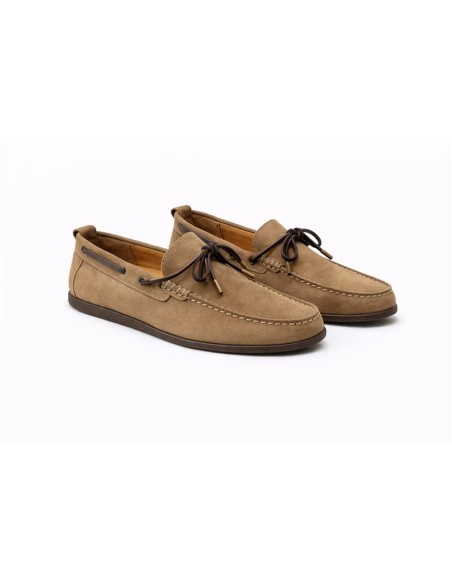 Mocassin suède beige SACONI-TAUPE