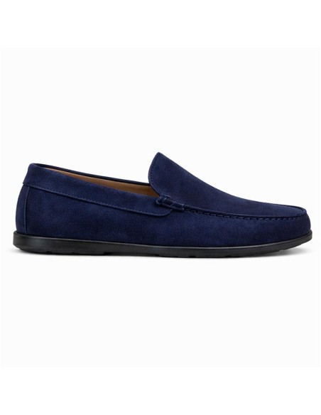 Mocasín de ante de piso antideslizante color azul