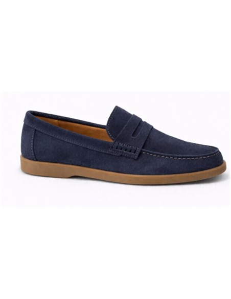 Mocassin suède bleu SAMORI-NAVY