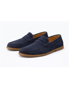 Mocasín de ante con antifaz color azul 2