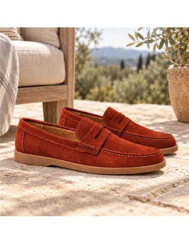 Mocassin suède rouge SAMORI-TEJA
