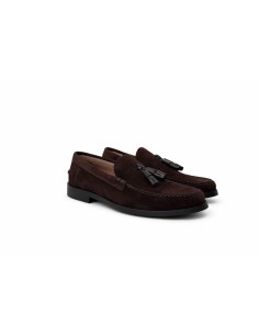 Castellanos de ante con bordón color marrón