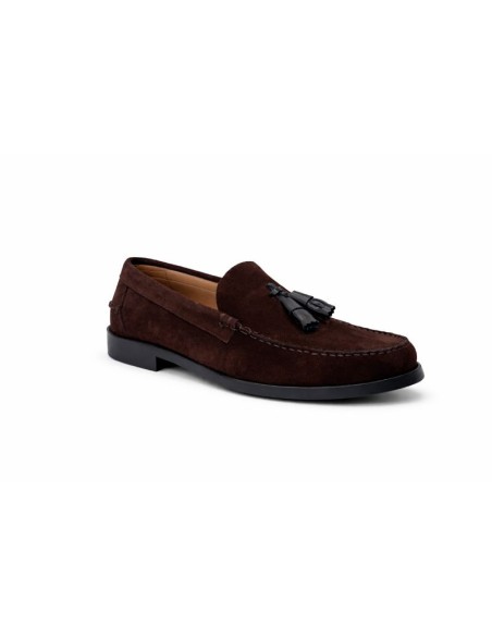 Castellanos de ante con bordón color marrón