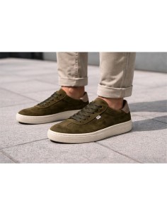 Sneakers de ante liso color verde 2