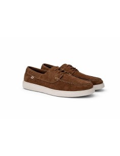 Brown suede boat shoe