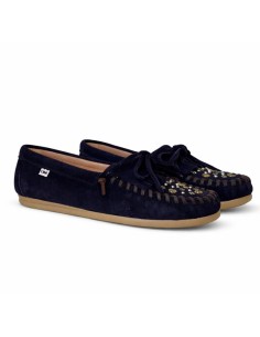 femmes mocassins suède bleu W-MOCELE-NAVY